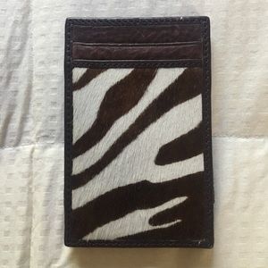 J Crew Brown Leather Cowhide Wallett